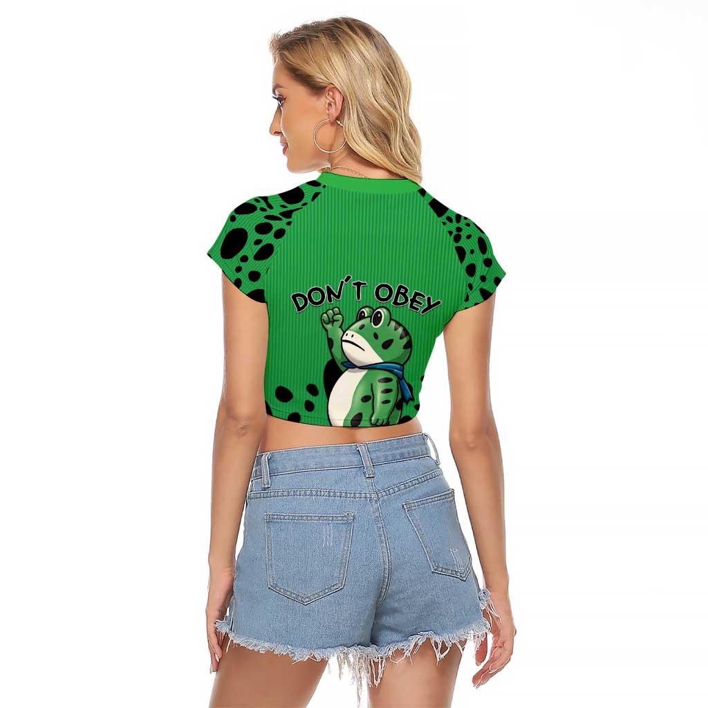 Don't Obey Portland Frog Protest Raglan Cropped T Shirt Anti-Fascism - Wonder Print Shop