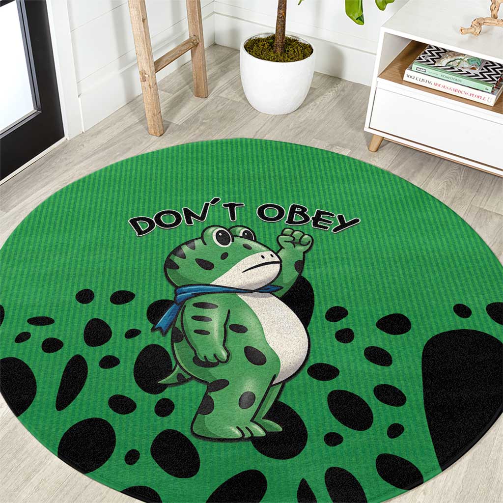 Don't Obey Portland Frog Protest Round Carpet Anti-Fascism - Wonder Print Shop