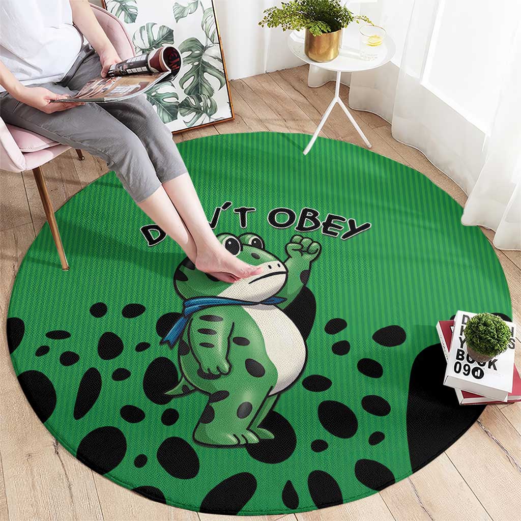 Don't Obey Portland Frog Protest Round Carpet Anti-Fascism - Wonder Print Shop