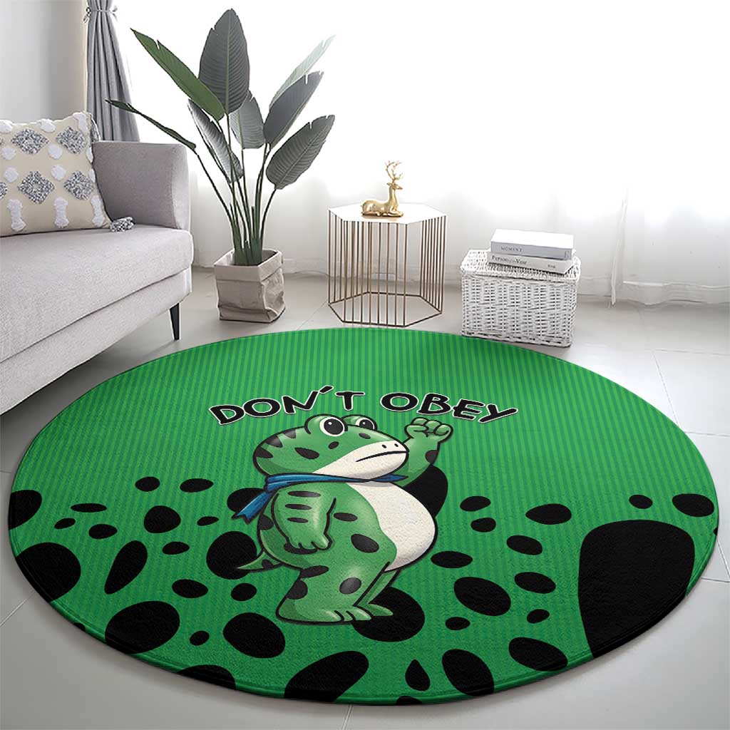 Don't Obey Portland Frog Protest Round Carpet Anti-Fascism - Wonder Print Shop