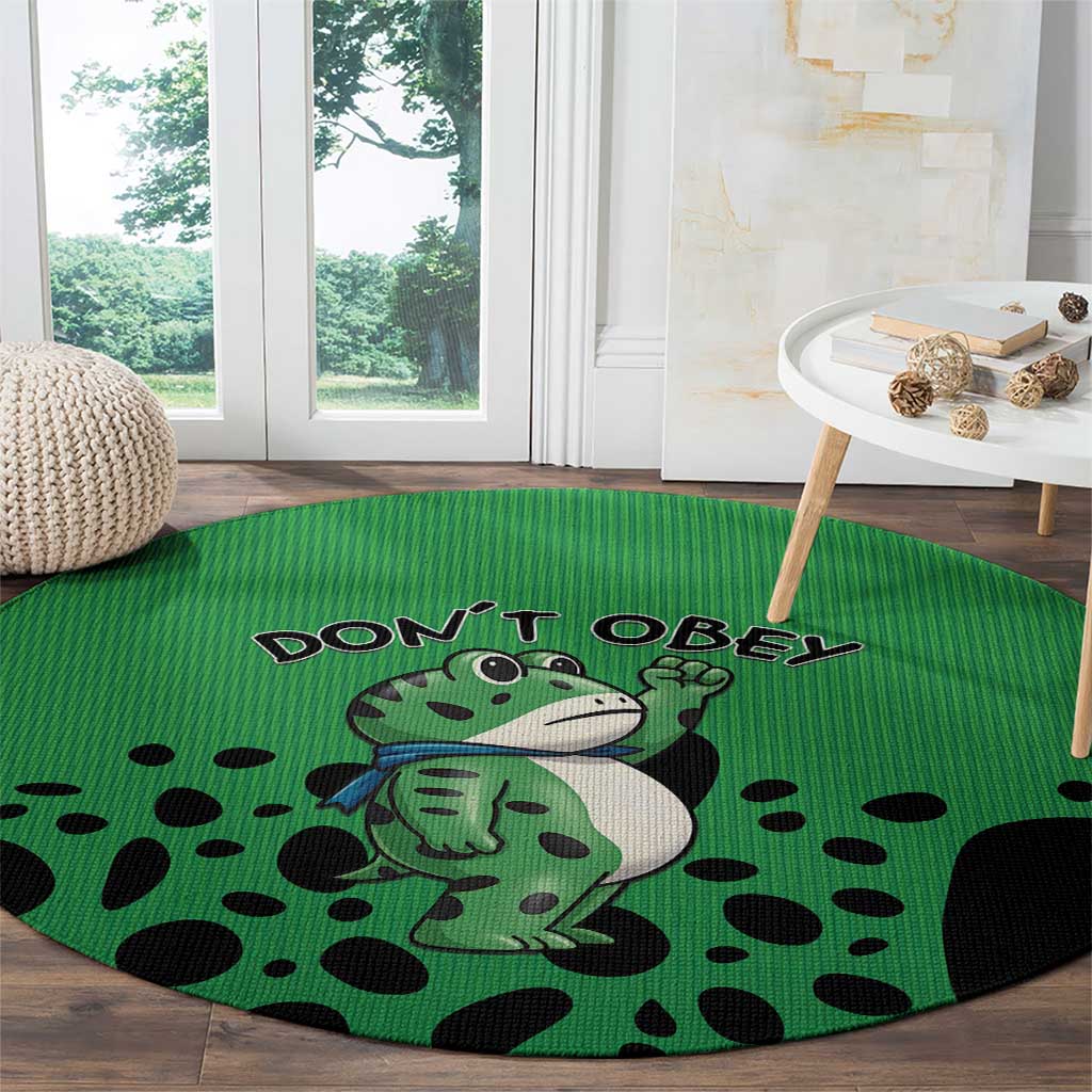 Don't Obey Portland Frog Protest Round Carpet Anti-Fascism - Wonder Print Shop