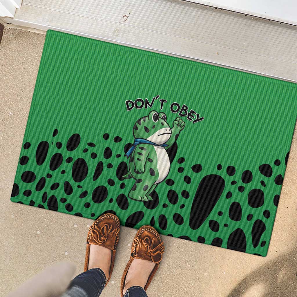 Don't Obey Portland Frog Protest Rubber Doormat Anti-Fascism - Wonder Print Shop