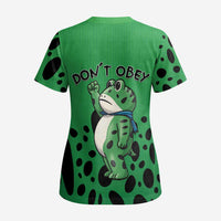 Don't Obey Portland Frog Protest Scrub Top Anti-Fascism - Wonder Print Shop