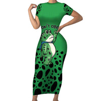Don't Obey Portland Frog Protest Short Sleeve Bodycon Dress Anti-Fascism - Wonder Print Shop