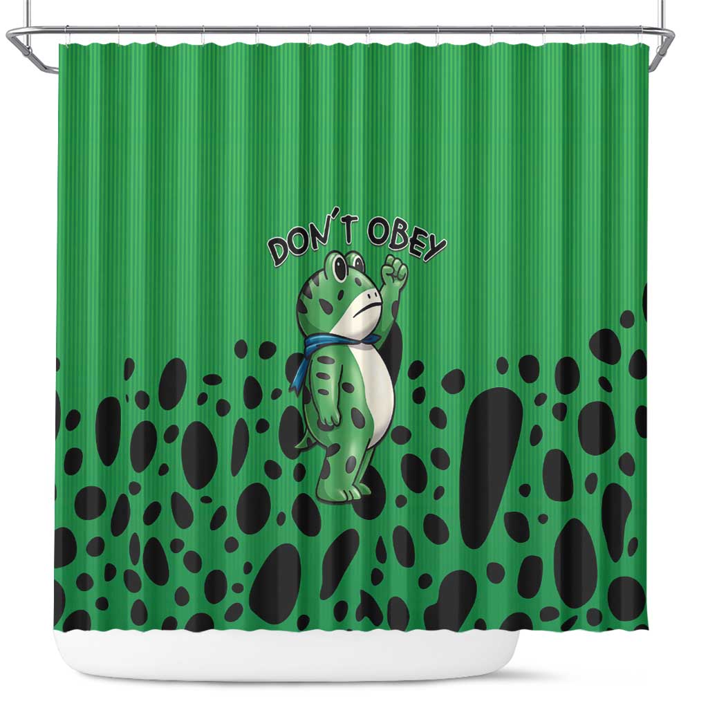 Don't Obey Portland Frog Protest Shower Curtain Anti-Fascism - Wonder Print Shop