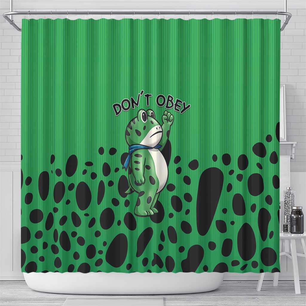 Don't Obey Portland Frog Protest Shower Curtain Anti-Fascism - Wonder Print Shop