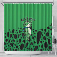 Don't Obey Portland Frog Protest Shower Curtain Anti-Fascism - Wonder Print Shop