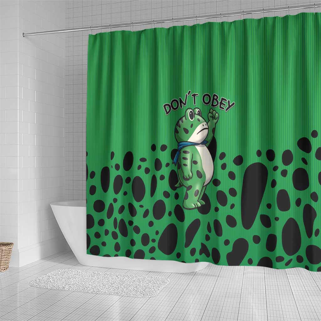 Don't Obey Portland Frog Protest Shower Curtain Anti-Fascism - Wonder Print Shop