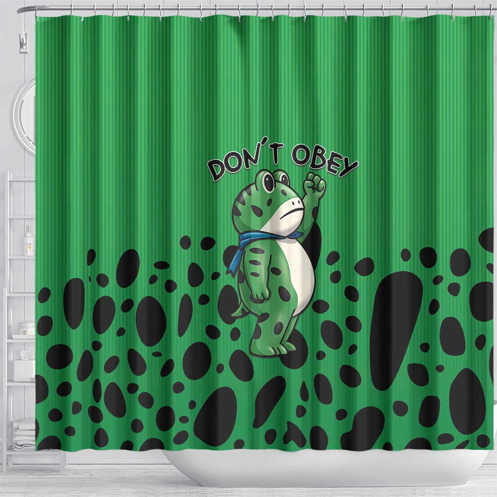 Don't Obey Portland Frog Protest Shower Curtain Anti-Fascism - Wonder Print Shop