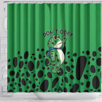Don't Obey Portland Frog Protest Shower Curtain Anti-Fascism - Wonder Print Shop