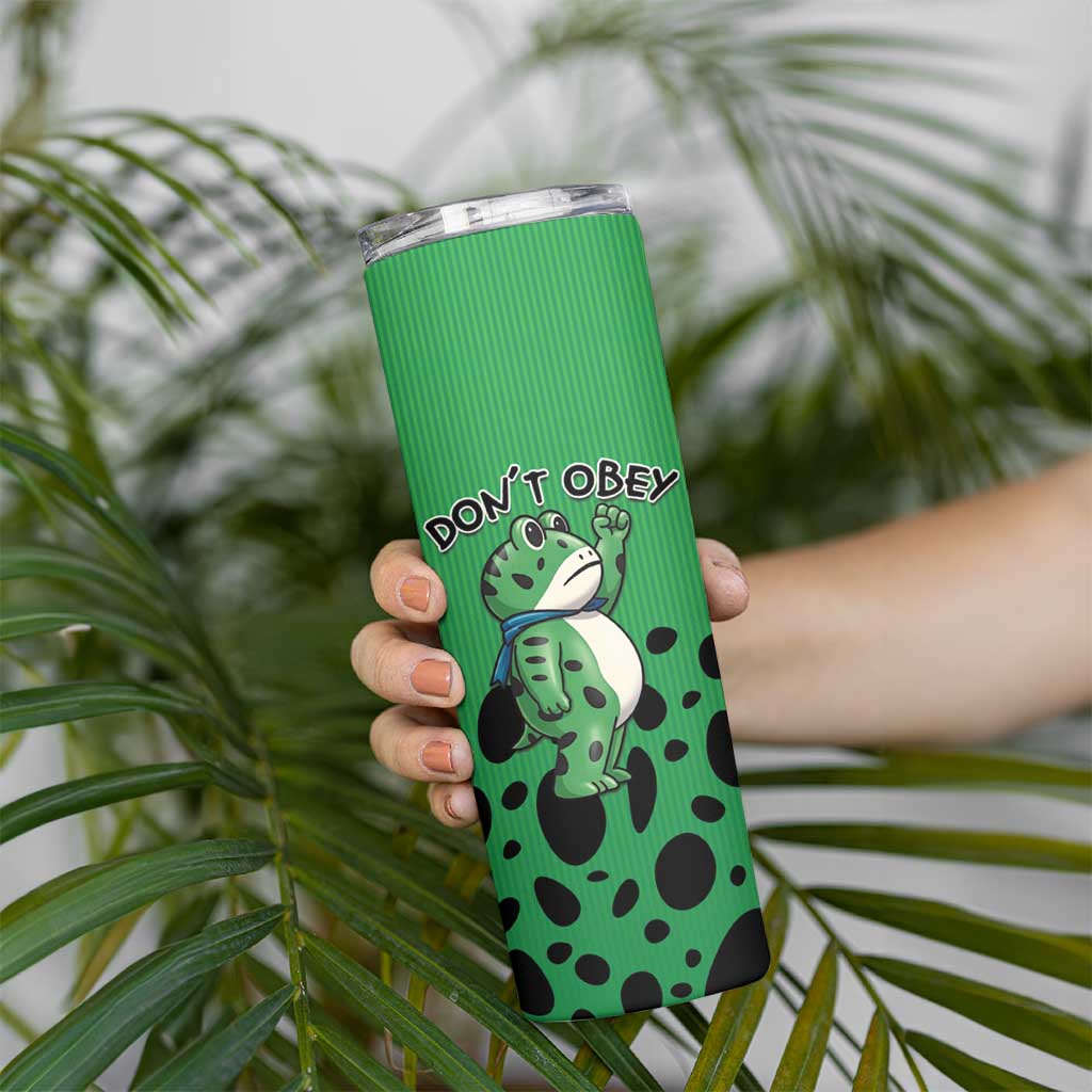 Don't Obey Portland Frog Protest Skinny Tumbler Anti-Fascism - Wonder Print Shop