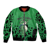 Don't Obey Portland Frog Protest Sleeve Zip Bomber Jacket Anti-Fascism - Wonder Print Shop