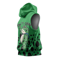 Don't Obey Portland Frog Protest Sleeveless Hoodie Anti-Fascism - Wonder Print Shop