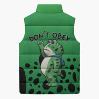 Don't Obey Portland Frog Protest Sleeveless Puffer Jacket Anti-Fascism - Wonder Print Shop