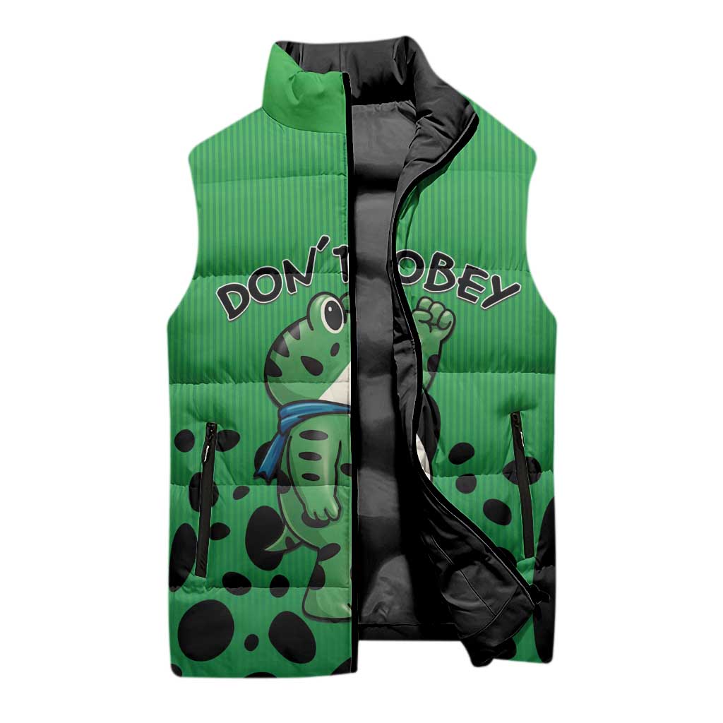 Don't Obey Portland Frog Protest Sleeveless Puffer Jacket Anti-Fascism - Wonder Print Shop