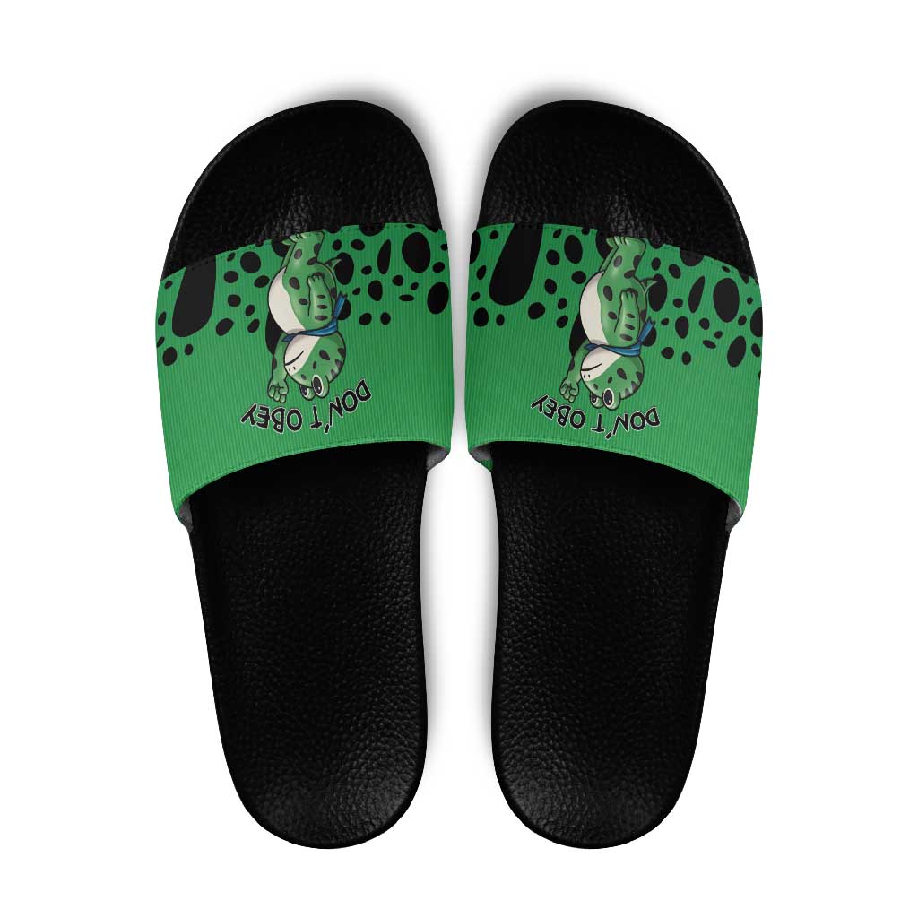 Don't Obey Portland Frog Protest Slide Sandals Anti-Fascism - Wonder Print Shop