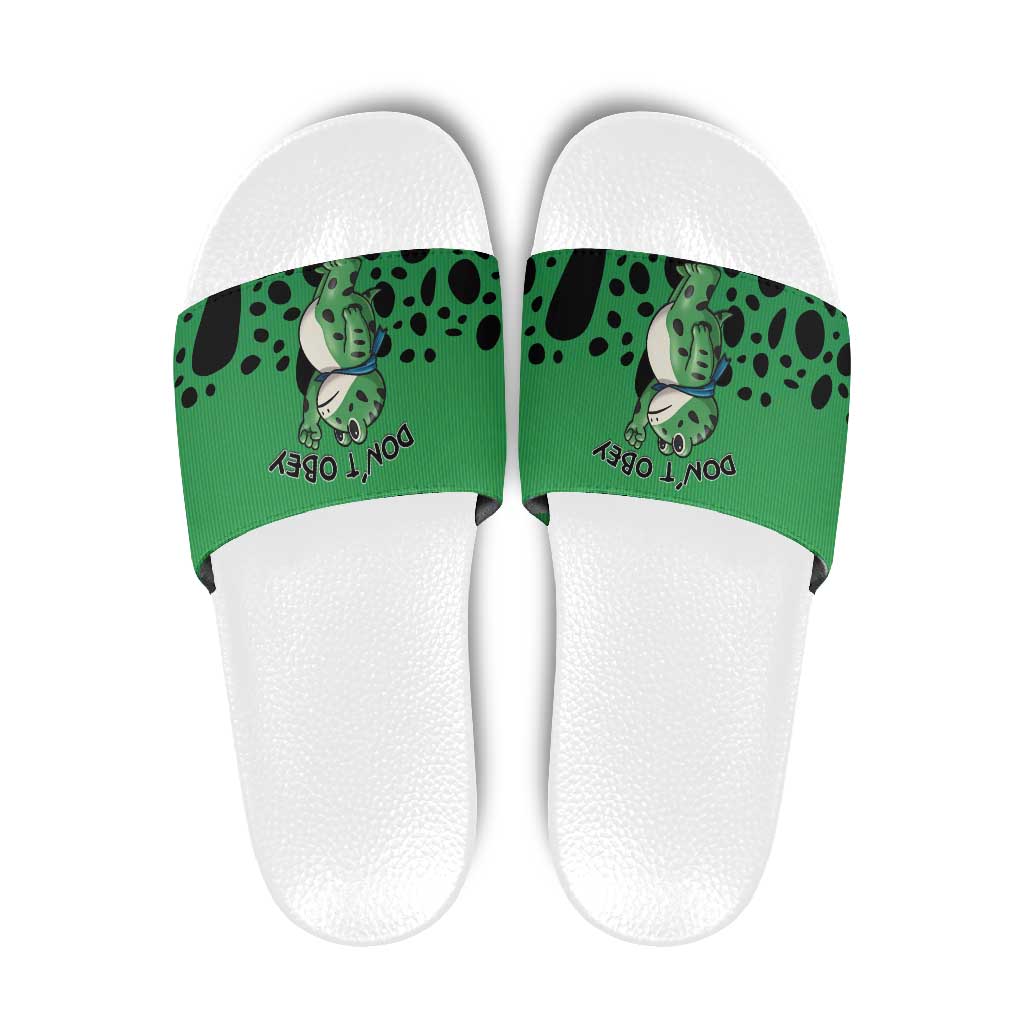 Don't Obey Portland Frog Protest Slide Sandals Anti-Fascism - Wonder Print Shop