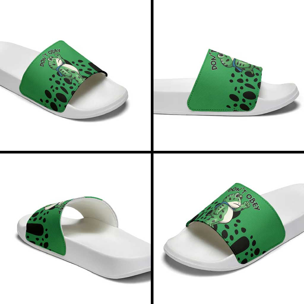 Don't Obey Portland Frog Protest Slide Sandals Anti-Fascism - Wonder Print Shop