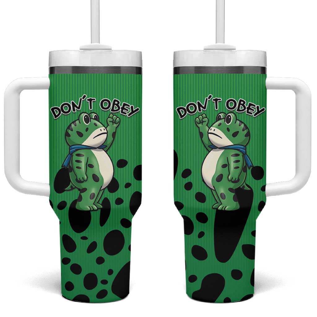 Don't Obey Portland Frog Protest Tumbler With Handle Anti-Fascism - Wonder Print Shop