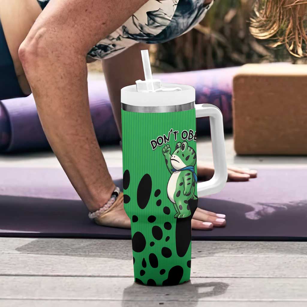 Don't Obey Portland Frog Protest Tumbler With Handle Anti-Fascism - Wonder Print Shop