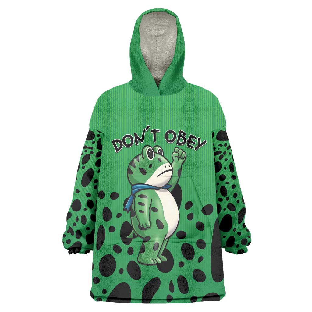 Don't Obey Portland Frog Protest Wearable Blanket Hoodie Anti-Fascism - Wonder Print Shop