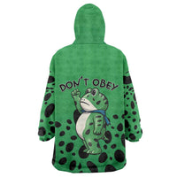 Don't Obey Portland Frog Protest Wearable Blanket Hoodie Anti-Fascism - Wonder Print Shop
