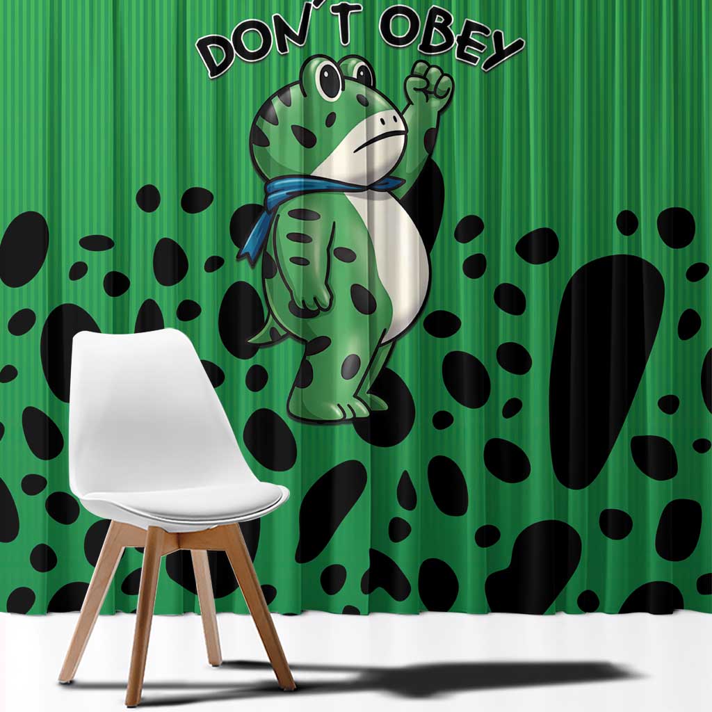 Don't Obey Portland Frog Protest Window Curtain Anti-Fascism - Wonder Print Shop