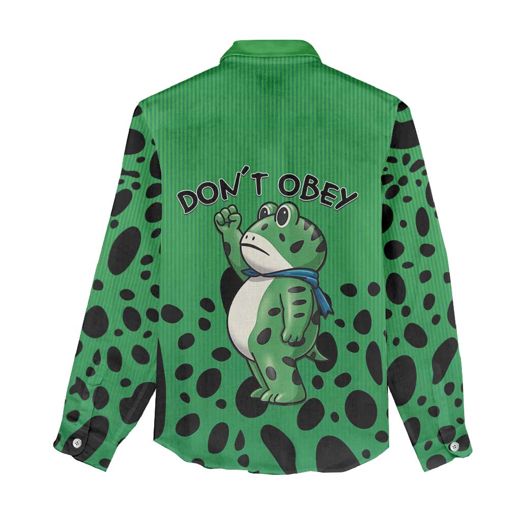 Don't Obey Portland Frog Protest Women Casual Shirt Anti-Fascism - Wonder Print Shop
