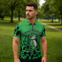 Don't Obey Portland Frog Protest Zipper Polo Shirt Anti-Fascism - Wonder Print Shop