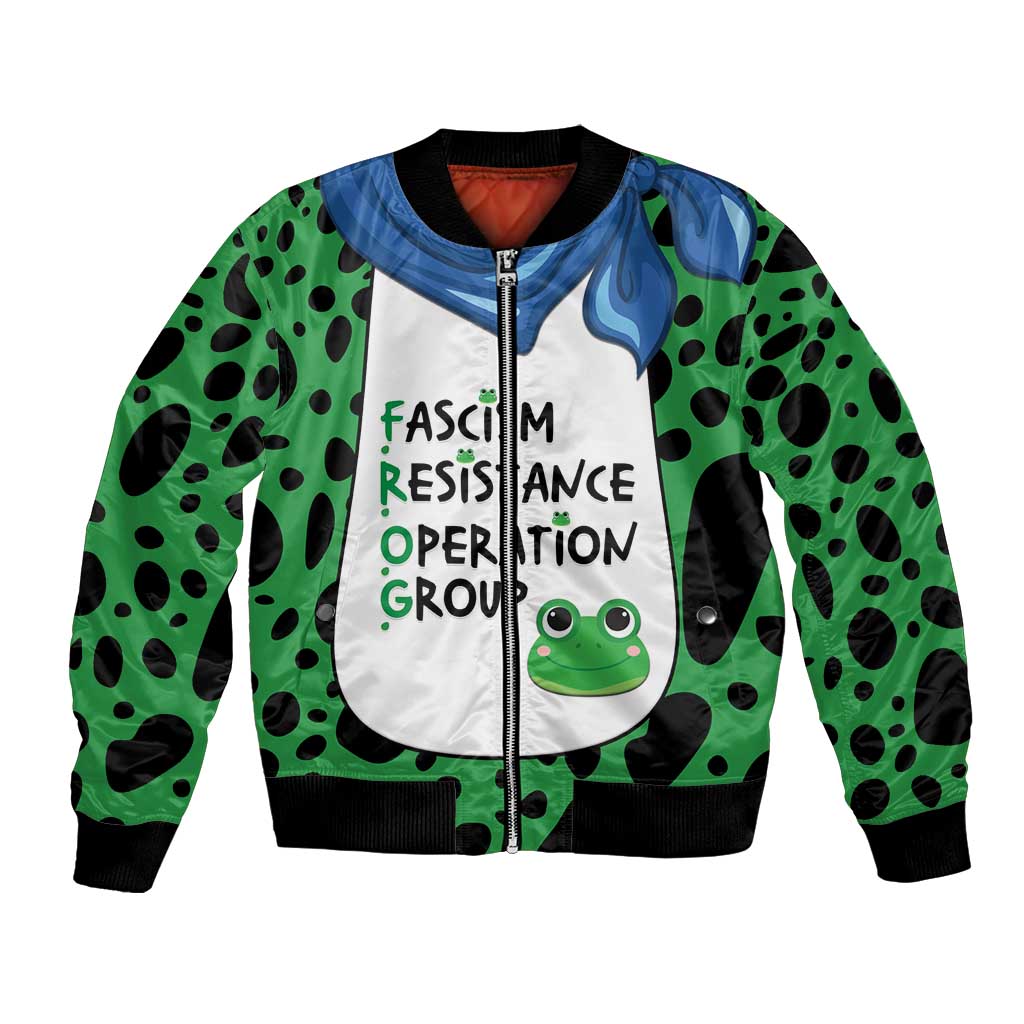 Portland Frog Protest Bomber Jacket Frog Costume Style - Wonder Print Shop