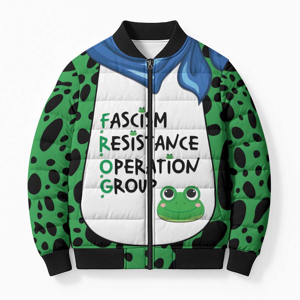 Portland Frog Protest Bomber Puffer Jacket Frog Costume Style - Wonder Print Shop