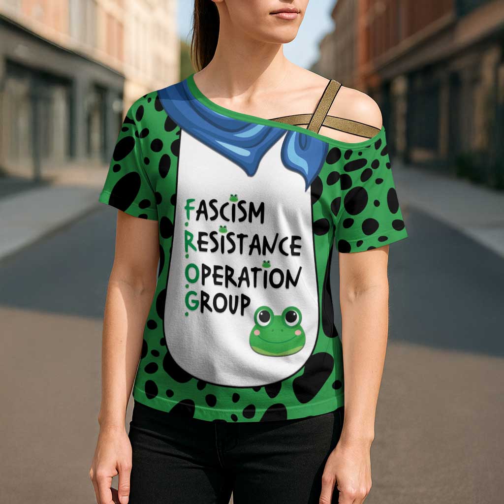Portland Frog Protest Cross Shoulder Shirt Frog Costume Style - Wonder Print Shop