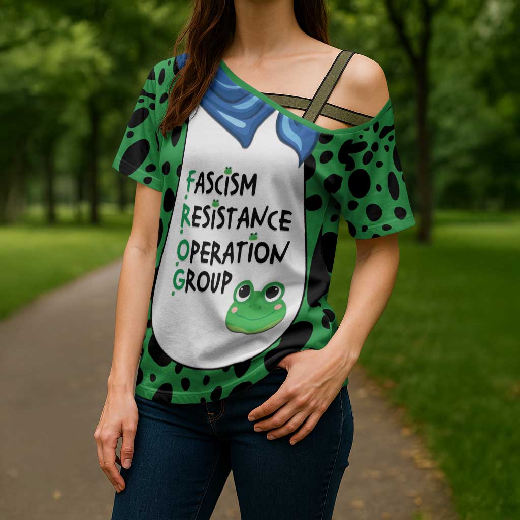 Portland Frog Protest Cross Shoulder Shirt Frog Costume Style - Wonder Print Shop