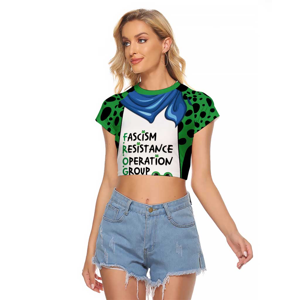 Portland Frog Protest Raglan Cropped T Shirt Frog Costume Style - Wonder Print Shop