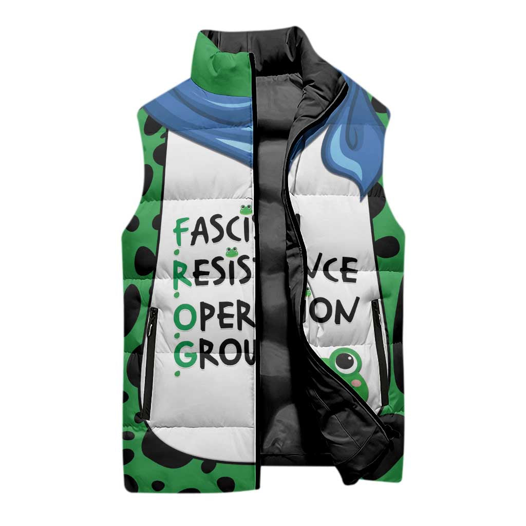 Portland Frog Protest Sleeveless Puffer Jacket Frog Costume Style - Wonder Print Shop