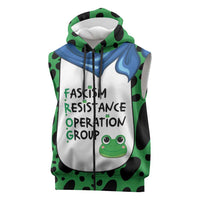 Portland Frog Protest Sleeveless Zip Hoodie Frog Costume Style - Wonder Print Shop