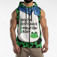 Portland Frog Protest Sleeveless Zip Hoodie Frog Costume Style - Wonder Print Shop