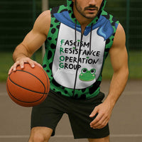 Portland Frog Protest Sleeveless Zip Hoodie Frog Costume Style - Wonder Print Shop