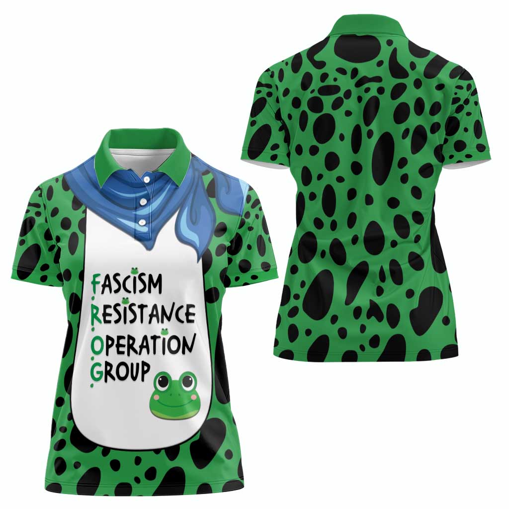 Portland Frog Protest Women Polo Shirt Frog Costume Style - Wonder Print Shop