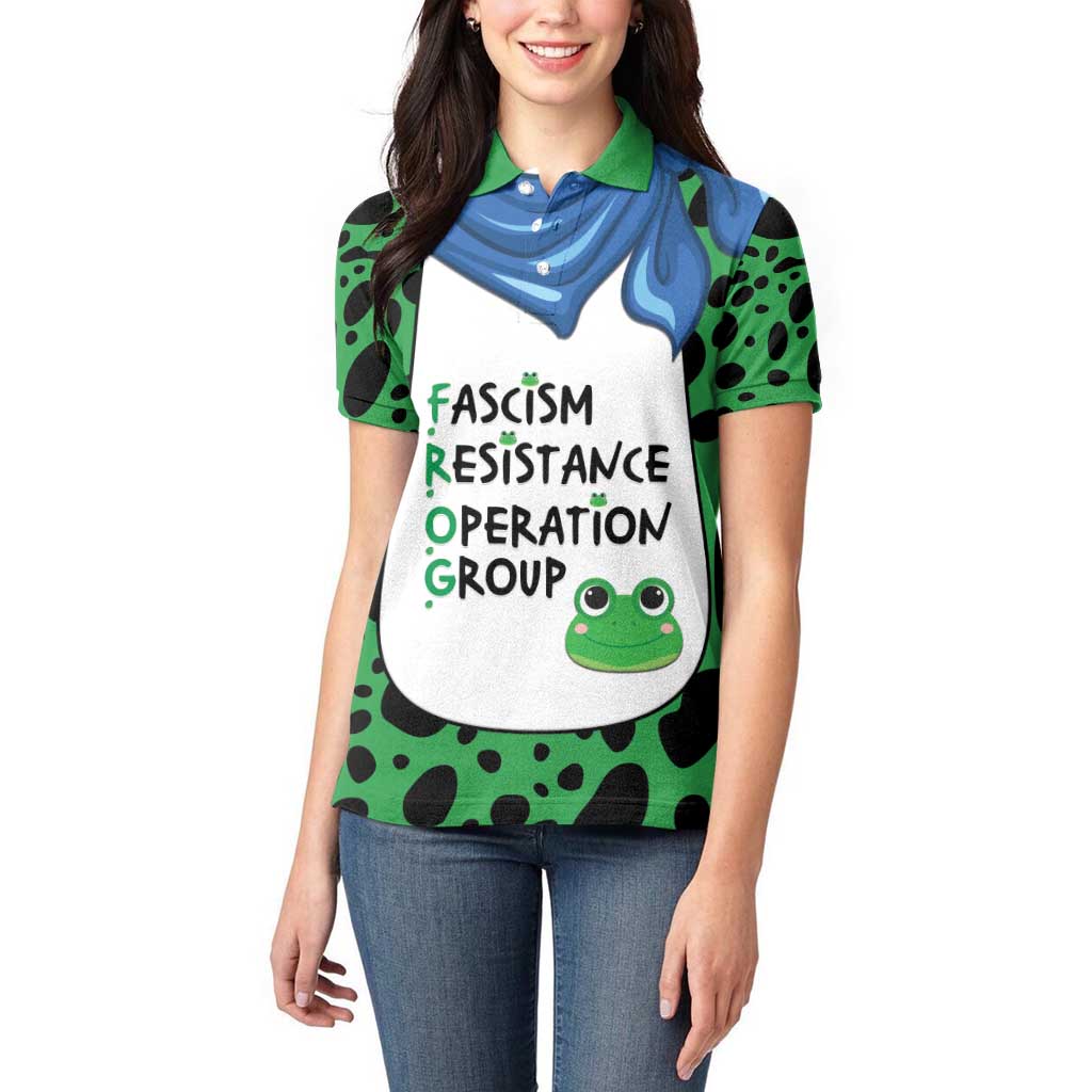 Portland Frog Protest Women Polo Shirt Frog Costume Style - Wonder Print Shop
