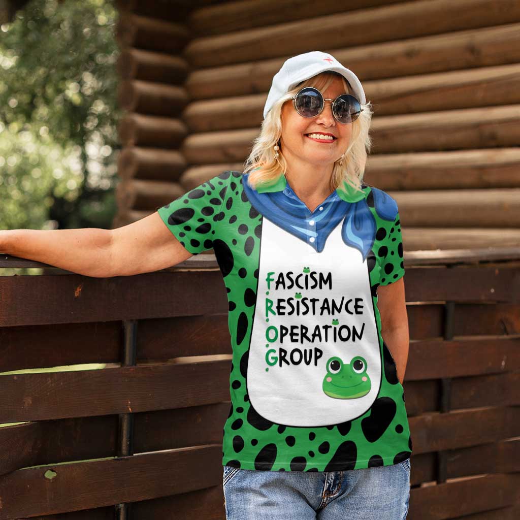 Portland Frog Protest Women Polo Shirt Frog Costume Style - Wonder Print Shop