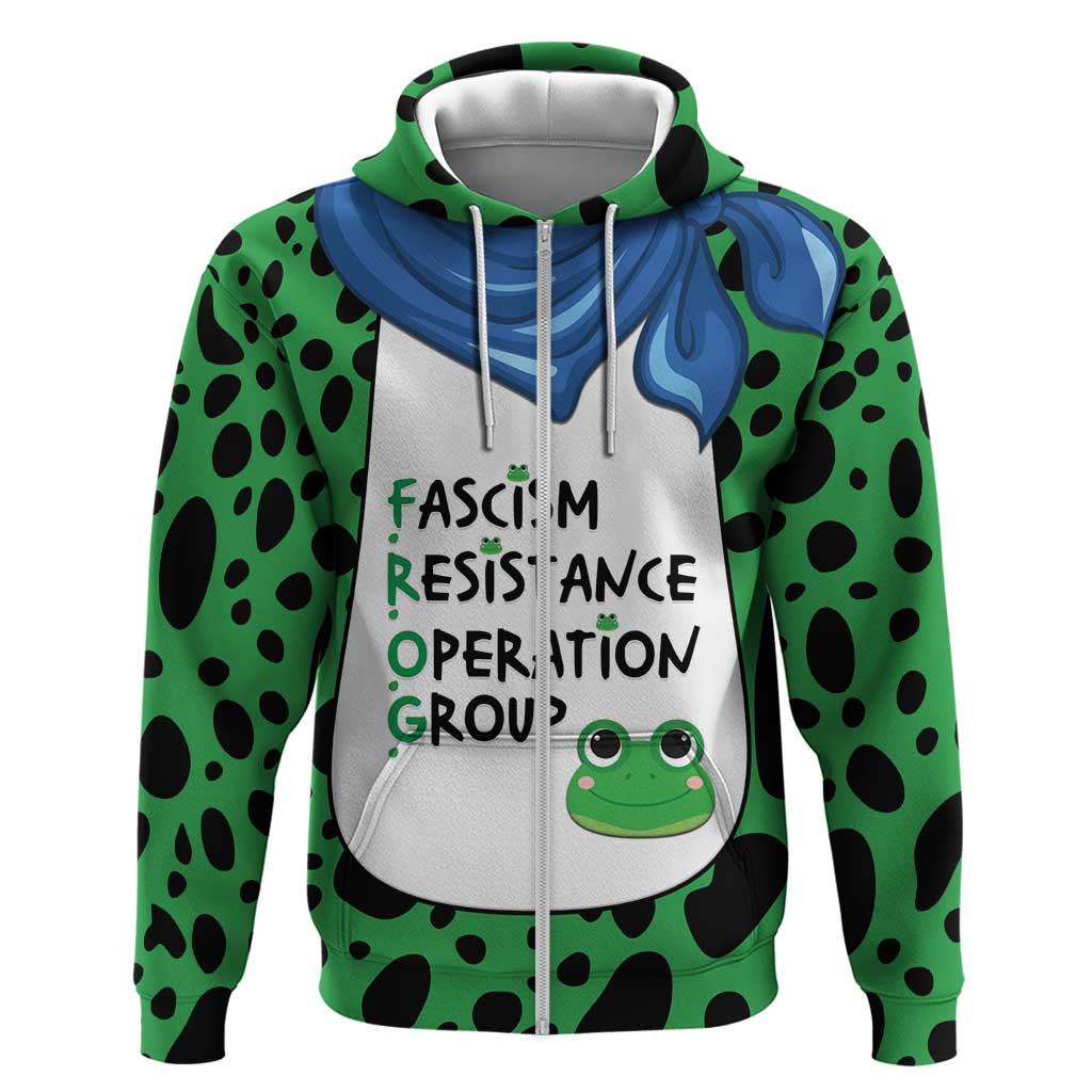 Portland Frog Protest Zip Hoodie Frog Costume Style - Wonder Print Shop