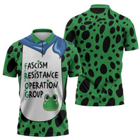 Portland Frog Protest Zipper Polo Shirt Frog Costume Style - Wonder Print Shop