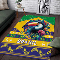 Brazil Christmas Area Rug Toco Toucan Flag Style - Wonder Print Shop