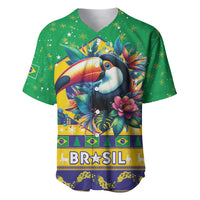 Brazil Christmas Baseball Jersey Toco Toucan Flag Style - Wonder Print Shop
