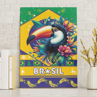 Brazil Christmas Canvas Wall Art Toco Toucan Flag Style - Wonder Print Shop