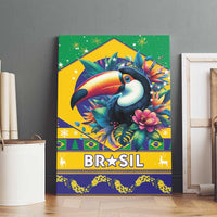 Brazil Christmas Canvas Wall Art Toco Toucan Flag Style - Wonder Print Shop