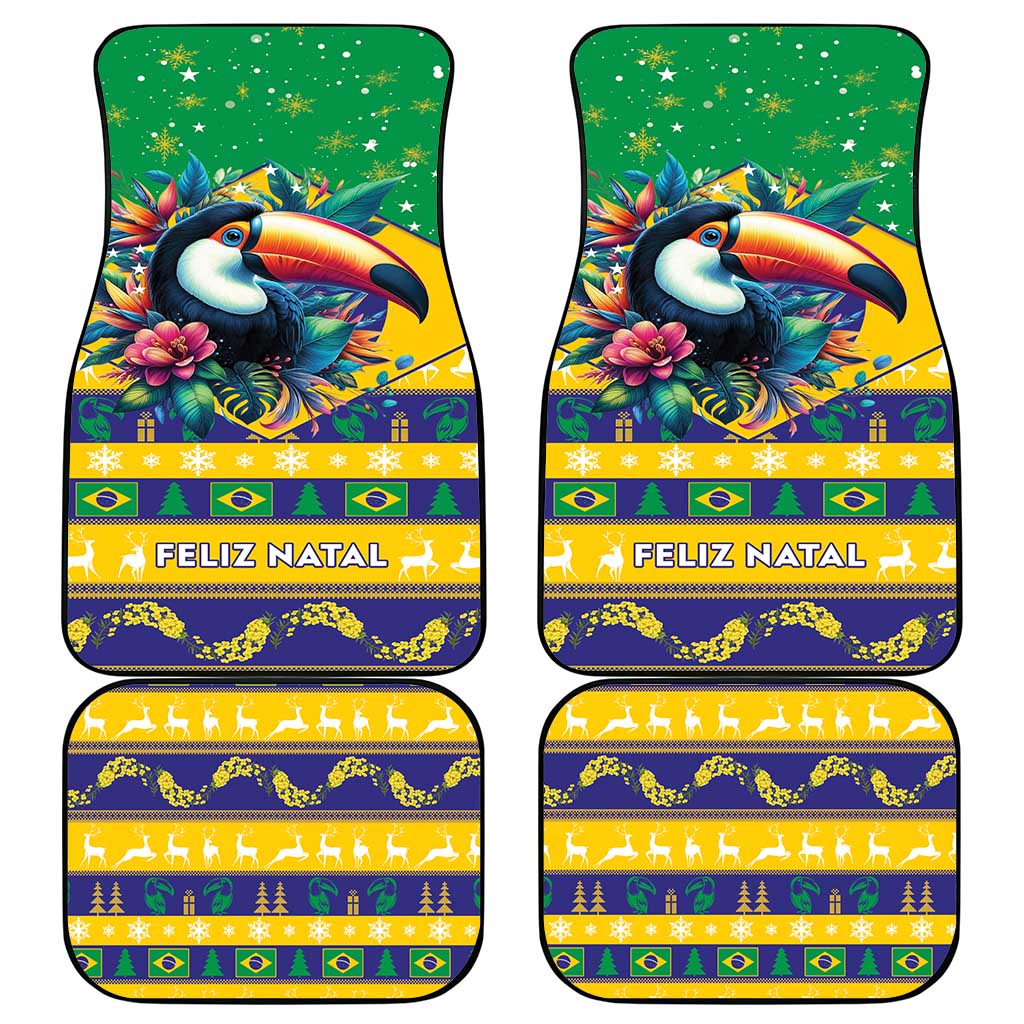 Brazil Christmas Car Mats Toco Toucan Flag Style - Wonder Print Shop