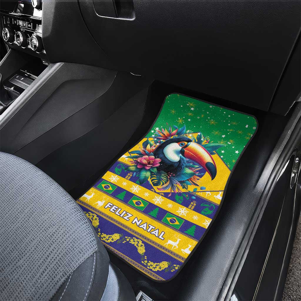 Brazil Christmas Car Mats Toco Toucan Flag Style - Wonder Print Shop