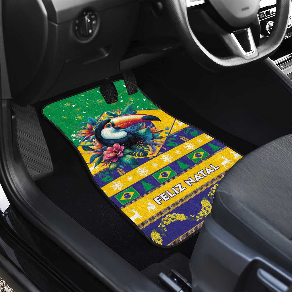 Brazil Christmas Car Mats Toco Toucan Flag Style - Wonder Print Shop